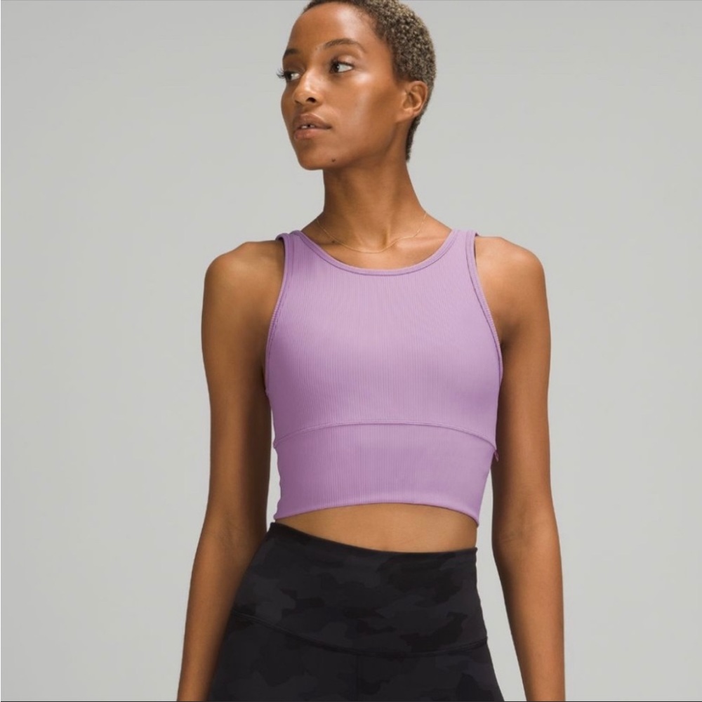 Lululemon Power Pivot Ribbed Tank Top in Lavender